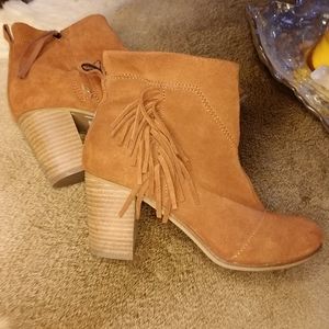 Toms Tan Lunata Fringe Ankle Boot